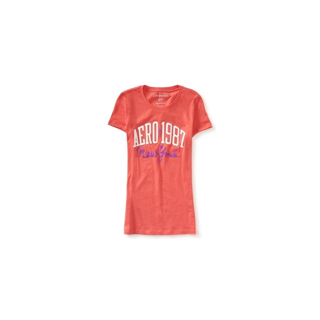 Camiseta gráfica Aeropostale NY para mujer naranja mediana