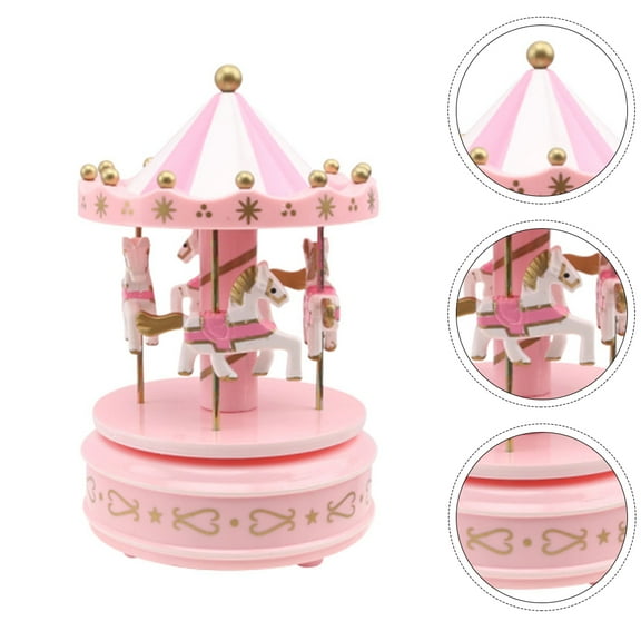 GOOHOCHY  Carousel Music Box Baby Gift Gifts Girl Birthday Child Pink