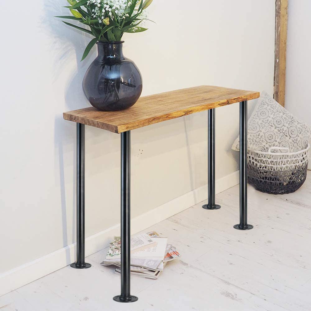 Rustic DIY Desk Legs Set of 4 1" × 28" 28" Industrial Grey Pipe Table Legs 