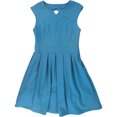 thumbnail image 1 of Emerald Sundae Womens Lattice Back Fit & Flare Dress, Blue, Small, 1 of 2