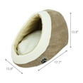 thumbnail image 3 of SUSSEXHOME Pets 13.8 x 17.7 x 13.8 Inches Washable Dog Bed for Small Dogs - Cozy Pet Tent Design Plush Dog Cave Bed - Semi Covered Hooded Cat Bed - BROWN, 3 of 7