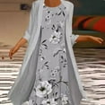 thumbnail image 2 of "pimelu Beach Dresses for Women Casual Summer,Womens Plus Size Summer Dresses Flowy Floral Print Two-Piece Set Dress Crewneck Sleeveles Dress Cadigan for Wedding Guest Clothes", 2 of 5