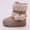 Beige, variant on Girls Winter Snow Boots Lined Warm Furry Outdoor Boots Kids Comfortable Solid Color Zipper Shoes for Cold