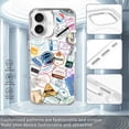 thumbnail image 6 of Magnetic Case for iPhone 13 iPhone 14, Compatible with Magsafe, PC Hard Shell & Silicone Inner Bumper, Anti-Scratch Full-Body Cover Shockproof Slim Design - Travel Stamps Tourist, 6 of 7