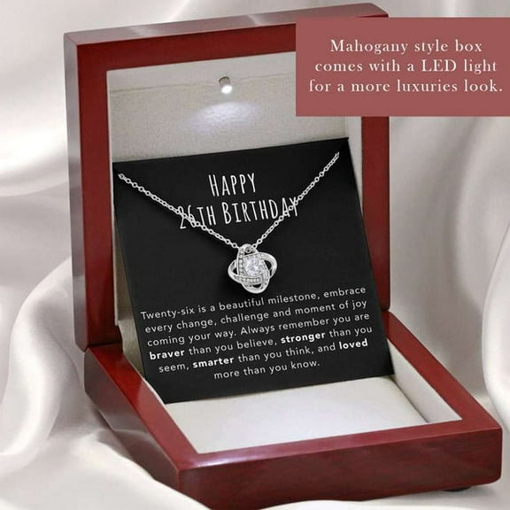 Girlfriend Necklace, Wife Necklace, 26Th Birthday Necklace Gift For Her – Meaningful Jewelry with Inspirational Message Card – Birthday, Graduation, or Christmas Gift Idea Luxury Box