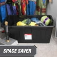 thumbnail image 5 of (Pack of 3) Hyper Tough 40 Gallon Extra Large Storage Bin with Snap Lid, Black and Red, Heavy Duty Plastic Storage Container, 5 of 11