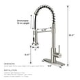 thumbnail image 3 of Yesfashion Kitchen Faucets with Pull Down Sprayer, Commercial Spring Kitchen Sink Faucet with Deck Plate, Single Handle, 3 of 9