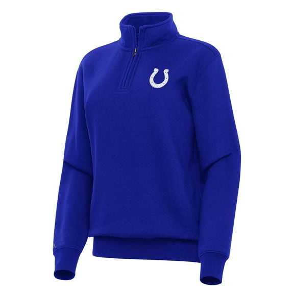 Women's Antigua Royal Indianapolis Colts Victory Quarter-Zip Top