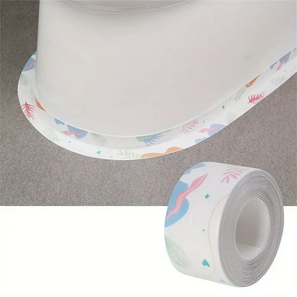 Cinta de sellado autoadhesiva para lavabos de baño, cocina y bañeras: tira de sellado de goma impermeable para encimeras, inodoros y revestimiento de bañeras. Sellador flexible autoadhesivo para
