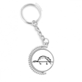 thumbnail image 1 of sle stripe cat lying line rotatable keyholder disc accessories chain clip, 1 of 3