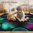 thumbnail image 4 of ODIKA 6'x9' Washable Area Rug Easy Care, Non-Shedding, Music Vinyl Note Groove Dripping Paint Round Movie Eight Record for Queen Size Bedroom Under Bed Master Suite, 4 of 7