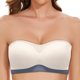 thumbnail image 1 of Gibobby Brasieres para mujer sin varilla Lencería de mujer Sujetador de realce con hebilla delantera sin tirantes Sujetador de banda con realce deslizante de alambre(Beige,XL), 1 of 5