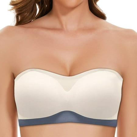 

Jaycosin Women Lingerie Strapless Front Buckle Lift Bra Wire Slip Push Up Bandeau Bra Off Shoulders