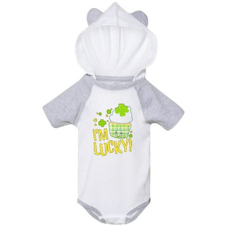 

Inktastic I m Lucky! happy cupcake for St. Patricks Day Gift Baby Boy or Baby Girl Bodysuit