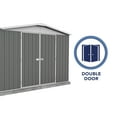 thumbnail image 4 of Absco Regent 10' x 12' Metal Garden Storage Shed - Woodland Gray, 4 of 12