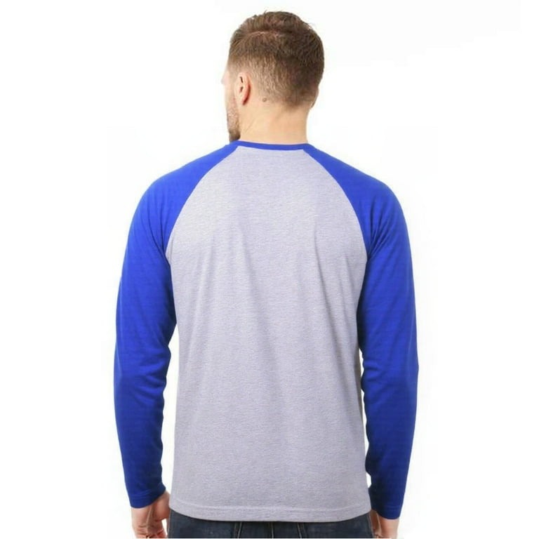 ★TIMCOMIX★ Eight Ball Crayon Raglan Long Sleeve Blue Men's Long Sleeve Crew Neck Baseball Shirt, Casual Dynamic