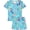 Green mermaid, variant on Kids Girls Pajamas Set 2 PCS Short Sleeve Top and Shorts Pants for Toddler Girls Mermaid Pjs Size 3-12Y