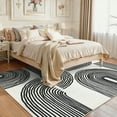 thumbnail image 5 of Garvee 8'x10' Modern Abstract Area Rug Washable Rugs, Rainbow Stripe Carpet with Non-Slip Backing Low Pile Floor Mat for Living Room Bedroom Home Office, Black, 5 of 8