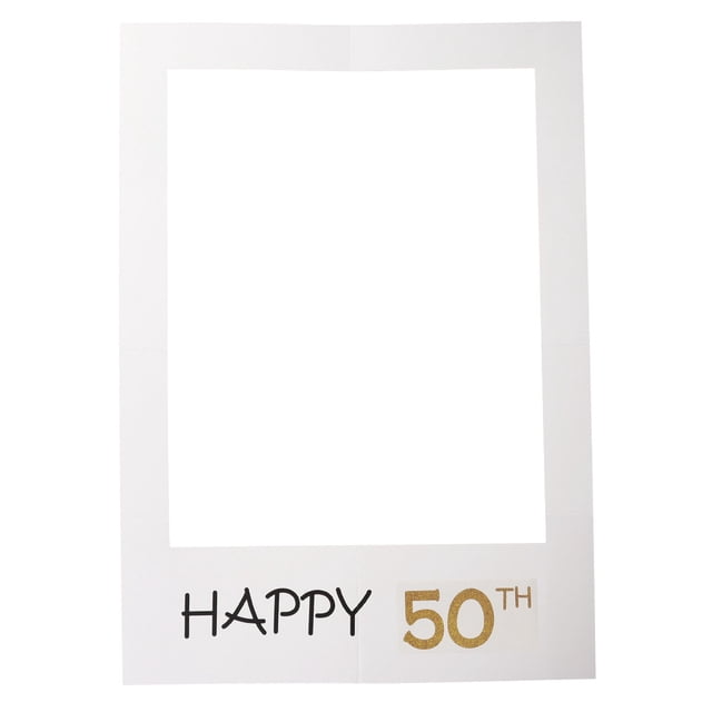 MasteelfCA Happy 50th DIY Paper Picture Frame Cutouts Photo Booth Props for Birthday Party