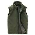 thumbnail image 2 of Utoimkio Men's Winter Full-Zip Fleece Lined Vest Lightweight Sleeveless Stand Collar Jacket Coat, 2 of 6