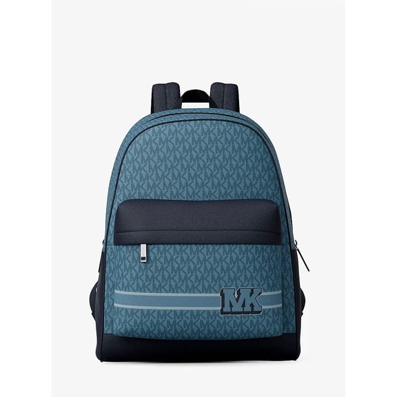 Michael Kors Outlet Pacey Embellished Striped Signature Logo Backpack - Denim