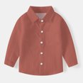thumbnail image 4 of HAiming Toddler Boys Girls Button down Shirts Trendy Lapel Long Sleeve Tops Fall Winter Casual Outfits with Pocket, 4 of 6