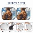 thumbnail image 4 of Lsque Blue Sky White Cloud Eagle 2 PCS Windshield Sun Shade | CarFoldable Window Covers | Car Accessories Reflect UV for Universal Cars SUV Truck | Small, 4 of 7