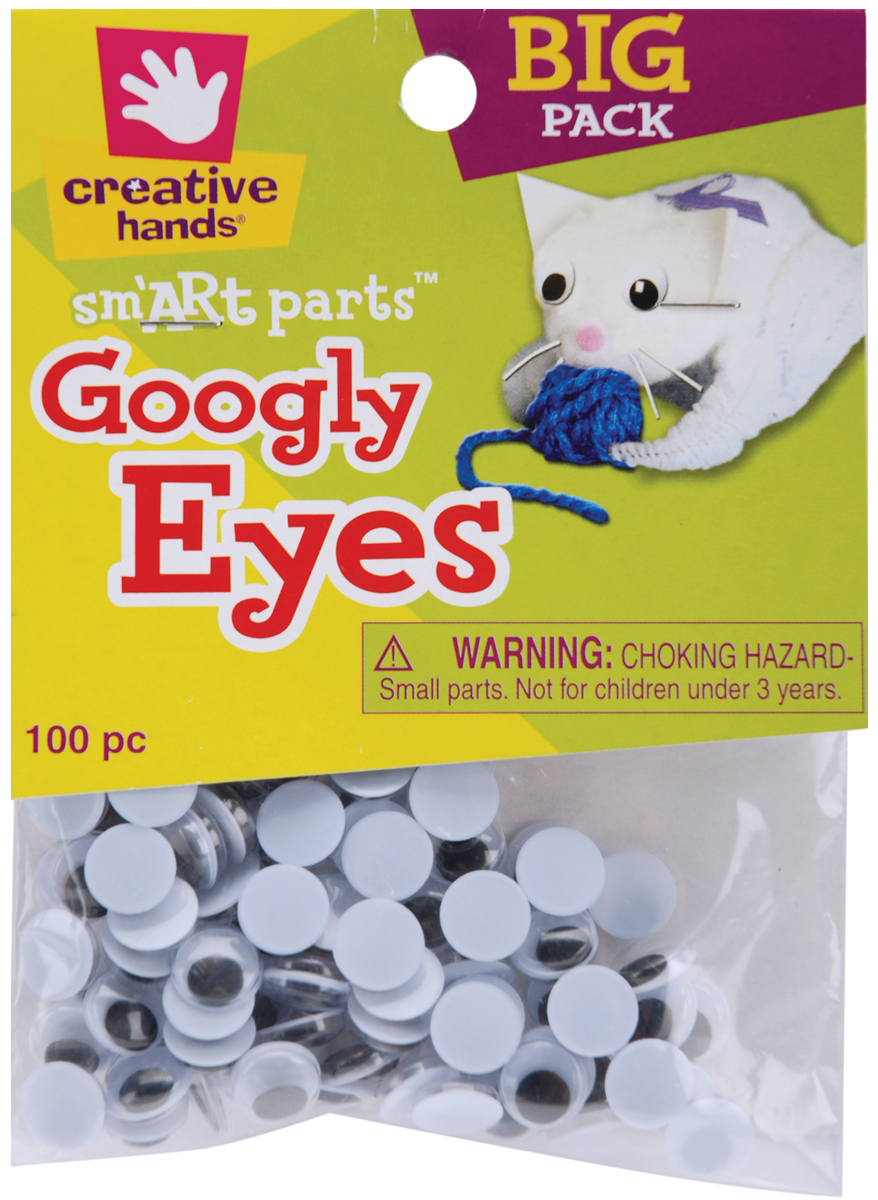 GlueOn Googly Eyes 10mm 100/PkgBlack