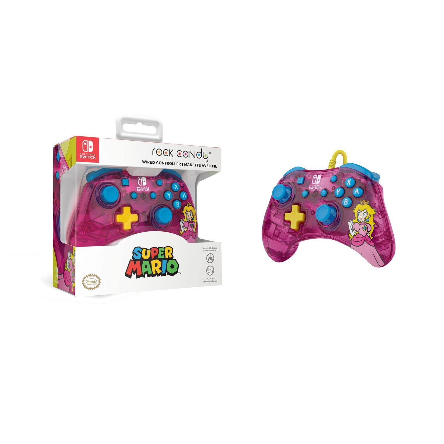 PDP Rock Candy™ Wired Controller: Bubblegum Peach Nintendo - Main Image