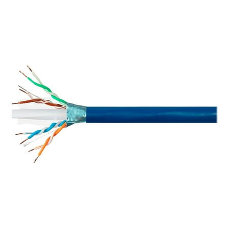 UPC: 0889028073681 | Monoprice Entegrade Series – Bulk cable – 1000 ft – 0.3 in – F/UTP (ScTP) – CAT 6a – riser  solid – blue