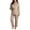 Beige, variant on Leopard Pajamas for Women Set Long Sleeve Button Up Shirts and Pants 2 Piece Pjs Soft Fall Cheetah Lounge Sets L
