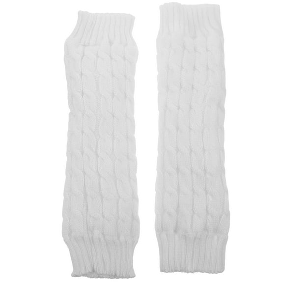 OUNONA Women Leg Warmers Knitted Leg Sleeves Leg Warmers Women Fuzzy Warmers Winter Soft Cable Knit Sock For Ballet Yoga Daily Wear