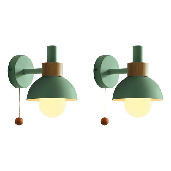 2X LED Wall Lamp with Switch Wood Sconce Lights Indoor Lighting Home Decor Bedside Bedroom Living Room with Bulb B