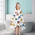 thumbnail image 6 of White Cartoon Fantasy Dinosaurs Pattern Hooded Bath Towel，50"x30" for Ages 3 To 12 Kids, Quick Dry Lightweight Soft Microfiber Hood Beach Towel Cover Up for Kids, 6 of 7