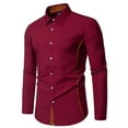 thumbnail image 2 of JTieacloth Beach Summer Shirt 2025 Men's Casual Fashion Long Sleeved Shirt Red, 2 of 4