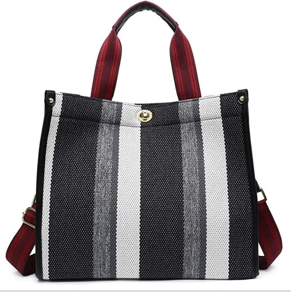 CoCopeaunt Tote Bag Hobo Bag for Women Canvas Shoulder Bag Chic Crossbody Bag Satchel Large Handbag Color Contarst Stripe