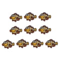 thumbnail image 2 of 10 parches de planchado adhesivos de tela para reparar agujeros, decoración DIY, animales marinos bordados, pequeños peces amarillos, 2 of 14