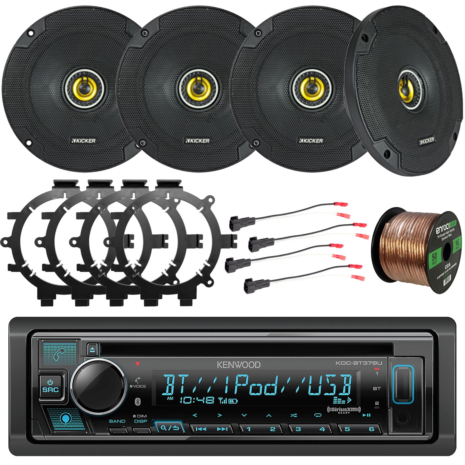 Kenwood Single DIN Bluetooth SiriusXM CD Player Car Stereo Receiver