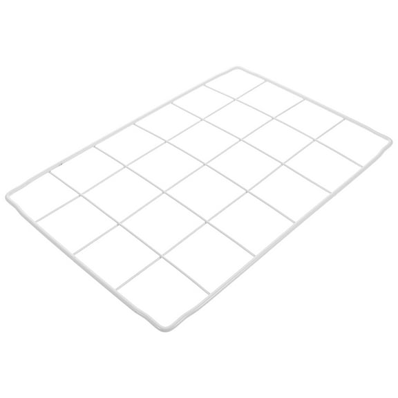 LOLIPPYY White Adjustable Freezer Shelf Organizer with Ventilated Grid Design for Efficient Food and Beverage Storage