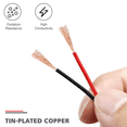 thumbnail image 3 of 2X 2Pin Wire 100M 22AWG 12V/24V Extension Cord Red and Black 2-Wire Stranded Tinned Copper LED Light Bar Power Cord, 3 of 7