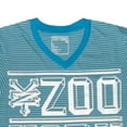 thumbnail image 3 of Zoo York Men's Turquoise Striped V-Neck "Practice Truth" T-Shirt (Large), 3 of 4