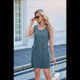 thumbnail image 4 of Vestido Corto de Fiesta Ajustado con Bolsillos, Sin Mangas, Cuello Redondo, Botones, de Punto, Color Liso, para Mujer (Verano 2025) Azul Profundo M, 4 of 9