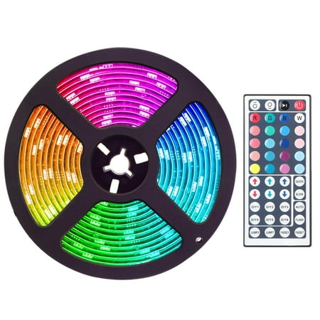 TSV 16.4Ft 300 LED RGB Muliti Color Bias Lighting Changing RGB LED TV Backlight with 44 Key IR Remote Control For TV HDTV Monitor Home Theater Accent lighting (The Best Led Strip Lights)