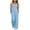 Blue, variant on Girls Wide Leg Jumpsuit Kids Casual Sleeveless Romper Spaghetti Strap Overalls White 7-8Years