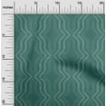 thumbnail image 2 of oneOone Velvet Teal Green Fabric Geometric Allover Modern Traditional Sewing Material Print Fabric By The Yard 58 Inch Wide, 2 of 4