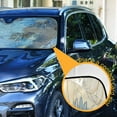 thumbnail image 3 of WOBOGO Blue White Flower Bee Pattern Car Windshield Sunshades Autopilot Lightweight Accordion Sun Visor 55×27.6in, 3 of 8