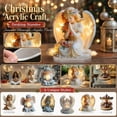 thumbnail image 2 of Christmas Angel Prayer Acrylic Candle Holder Tabletop Sign, Praying Angel Wings Heart Design, Christmas Home Holiday Decor, Indoor Desk Centerpiece, 2 of 9