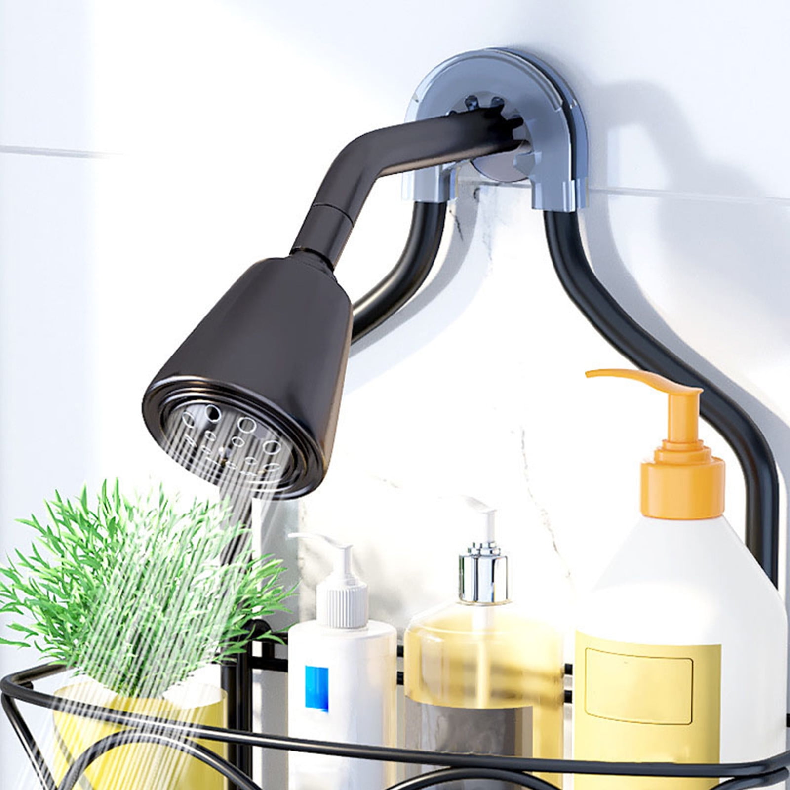 Fufafayo under $5 Shower Caddy Hanging Adjustable Shower Caddy, Rustproof Shower Organizer Extended Length Shower Caddy Over Shower Head with Hooks Soap Holder, Bathroom Organizer