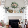 thumbnail image 4 of 24 Inch Spring Summer Ivory Floral Wreath, Lamb Ear Leaves Greenery Wreath for Front Door, Rustic Farmhouse Artificial Flower Wreath for Indoor & Outdoor Decor, 4 of 7