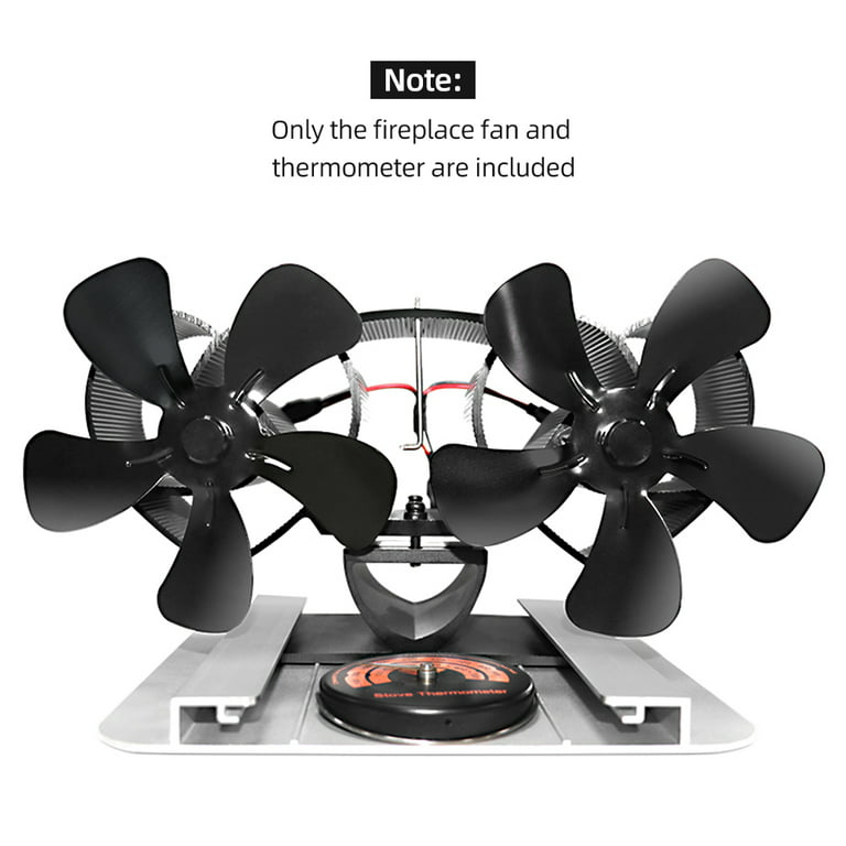 Black Fireplace Fan With 7 Blades Heat-powered Stove Fan No Battery or  Electricity Required Log Wood Burner Eco Quiet Fan